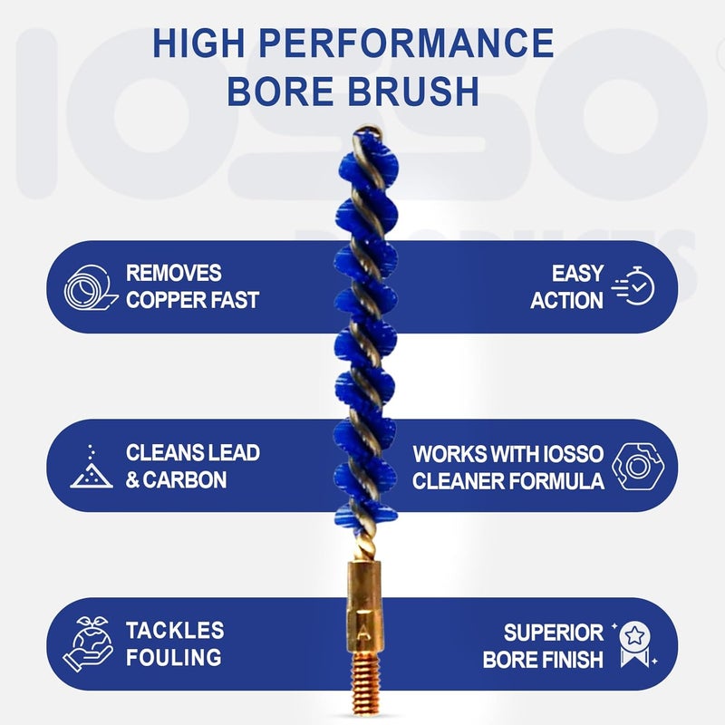 Iosso 19001 Premium Bore Brush – .22 CaliberCobalt Blue Synthetic Fiber – Durable, Long-Lasting Tool for Gun Maintenance – Made in USA Bore Cleaning Brush - Image 2